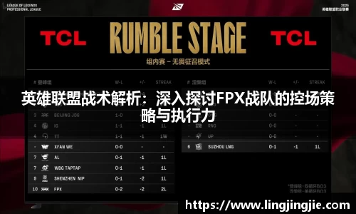 英雄联盟战术解析：深入探讨FPX战队的控场策略与执行力